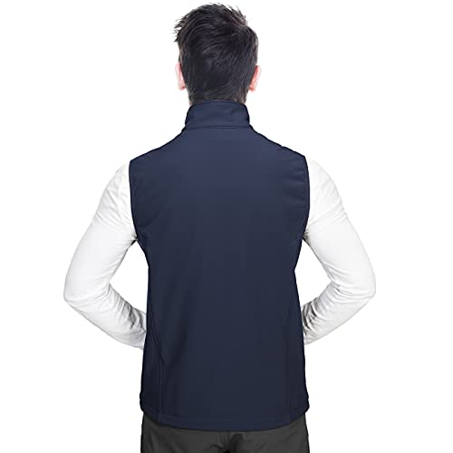 33,000ft Mens Softshell Gilet Activewear Vests Windproof Fleece Lined Outerwear Zipped Pockets Sleeveless Softshell Jacket for Leisure, Golf, Travelling Blue M