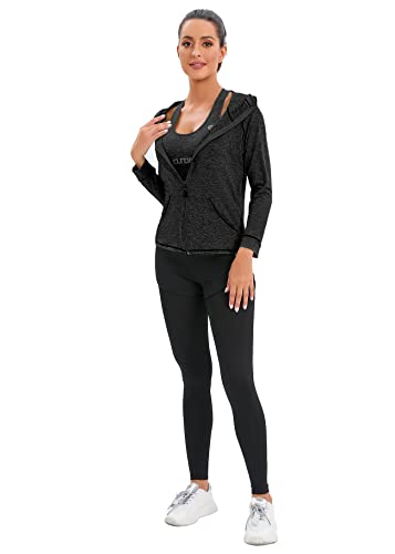 ZETIY Women's 5pcs Yoga Suit Sweatsuit Women's Activewear Sets Sport Yoga Fitness Clothing Ladies Workout Outfit Sportsuits for Running Jogging Gym