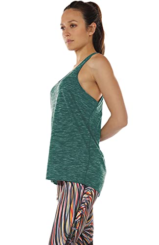 icyzone Workout Tank Tops for Women - Sport Yoga Tops, Racerback Running Tank Top, Gym Exercise Shirts (L, Deep Lake)