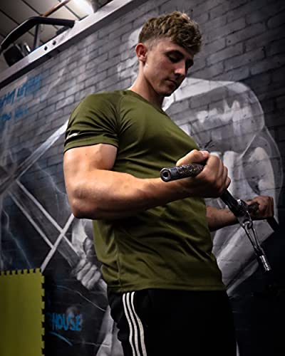 frueo 3 Pack Mens T-Shirts Dry-Fit Running Tops for Men Moisture Wicking Active Athletic Gym Tops Men Short Sleeve T-Shirt(520)-Black Grey Nave-XL