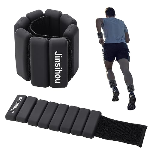 Adjustable Wearable Wrist & Ankle Weight, 2pcs (1lb / 2lb Each) Weight-Bearing Wristband Bangles Bracelet for Women Men Home Gym Office Fitness such as Yoga, Pilates, Running, Hiking, boxing, Aerobics