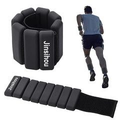 Adjustable Wearable Wrist & Ankle Weight, 2pcs (1lb / 2lb Each) Weight-Bearing Wristband Bangles Bracelet for Women Men Home Gym Office Fitness such as Yoga, Pilates, Running, Hiking, boxing, Aerobics