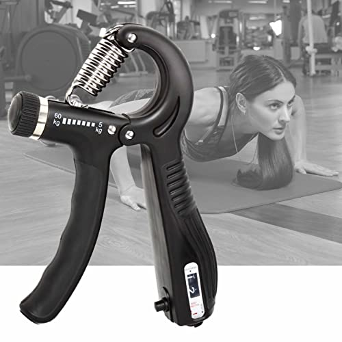 5-60 Kg Hand Grip Strengthener Finger Handgrip Wrist Squeezer Exerciser Tool Trainer With Counter Arm Training Adjustable Forearm And Hand Strength For Muscle Workout Gripper Gym Essentials Black