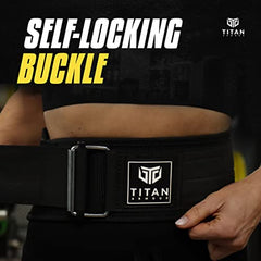 SELF-LOCKING Weight Lifting Belt | Weight Lifting Straps Included | Gym belt for Crossfit, Powerlifting, Deadlift, Olympic Lifts and Squats | For Men and Women | UK Brand (Glacier White, Medium)
