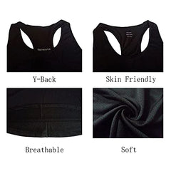 frueo 3 Pack Gym Tank Top for Men Activewear Dry-Fit Workout Sleeveless Tops Breathable Y-Back Sport Shirts Power Training Bodybuilding Vests（20418） Black Navy Blue-L