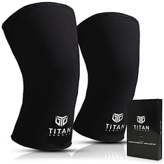 Titan Armour® Knee Sleeves Weight Lifting | 7mm Double-Ply Neoprene Knee Sleeves | Knee Compression Sleeve for Support & Protection | Knee Support Sleeves for Powerlifting, Squats, Crossfit, Strongman