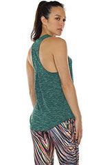 icyzone Workout Tank Tops for Women - Sport Yoga Tops, Racerback Running Tank Top, Gym Exercise Shirts (L, Deep Lake)
