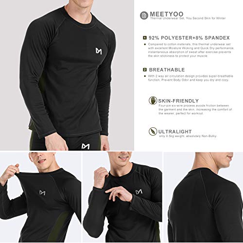 MEETYOO Men’s Thermal Underwear Set, Quick Dry