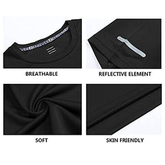 frueo 3 Pack Mens T-Shirts Dry-Fit Running Tops for Men Moisture Wicking Active Athletic Gym Tops Men Short Sleeve T-Shirt(520)-Black Grey Nave-XL