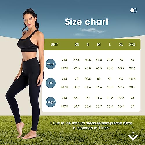 GIMDUMASA Leggings for Women Gym Yoga Pants with Pockets High Waist Workout Running Sports Activewear Fitness UK Black