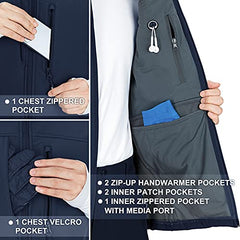 33,000ft Mens Softshell Gilet Activewear Vests Windproof Fleece Lined Outerwear Zipped Pockets Sleeveless Softshell Jacket for Leisure, Golf, Travelling Blue M
