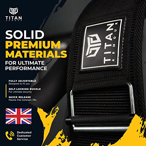SELF-LOCKING Weight Lifting Belt | Weight Lifting Straps Included | Gym belt for Crossfit, Powerlifting, Deadlift, Olympic Lifts and Squats | For Men and Women | UK Brand (Glacier White, Medium)