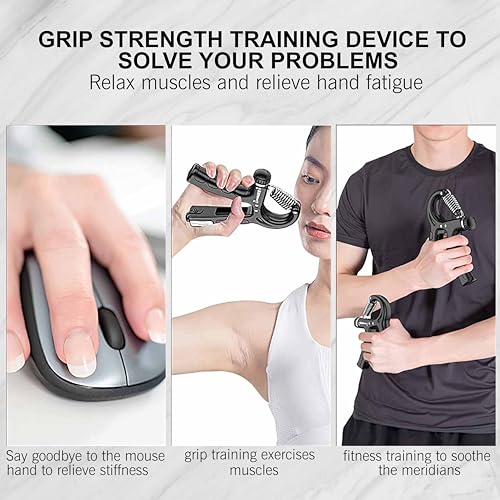 5-60 Kg Hand Grip Strengthener Finger Handgrip Wrist Squeezer Exerciser Tool Trainer With Counter Arm Training Adjustable Forearm And Hand Strength For Muscle Workout Gripper Gym Essentials Black