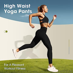 GIMDUMASA Leggings for Women Gym Yoga Pants with Pockets High Waist Workout Running Sports Activewear Fitness UK Black
